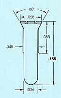 Omni-Tact® Mini-Series Ribbed Low Profile 3 Tyne / 0.155 in. Length Dimensions