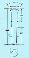 Omni-Tact® Mini-Series Ribbed Low Profile 0.232 in. Length Dimensions